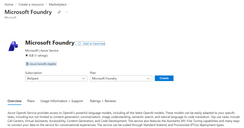 Create a new resource for Microsoft Foundry - Generating images with IImageGenerator
