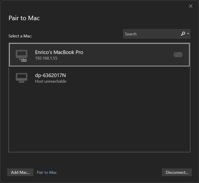 Pair my mac - Publishing a .NET MAUI app to the App Store from a Windows machine