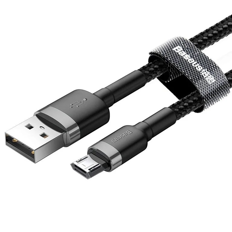 Baseus Cafule 0.5M Cable USB For Micro 2.4A Gray+Black – CAMKLF-AG1
