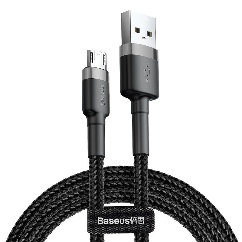 Baseus Cafule 0.5M Cable USB For Micro 2.4A Gray+Black – CAMKLF-AG1