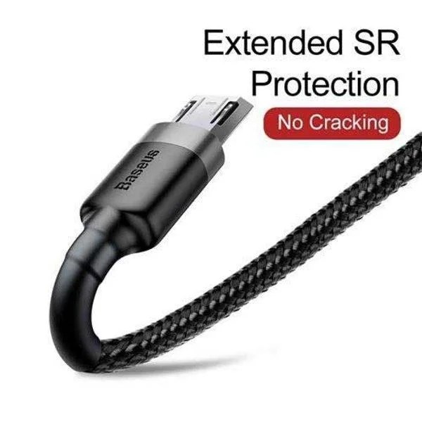 Baseus Cafule 0.5M Cable USB For Micro 2.4A Gray+Black – CAMKLF-AG1
