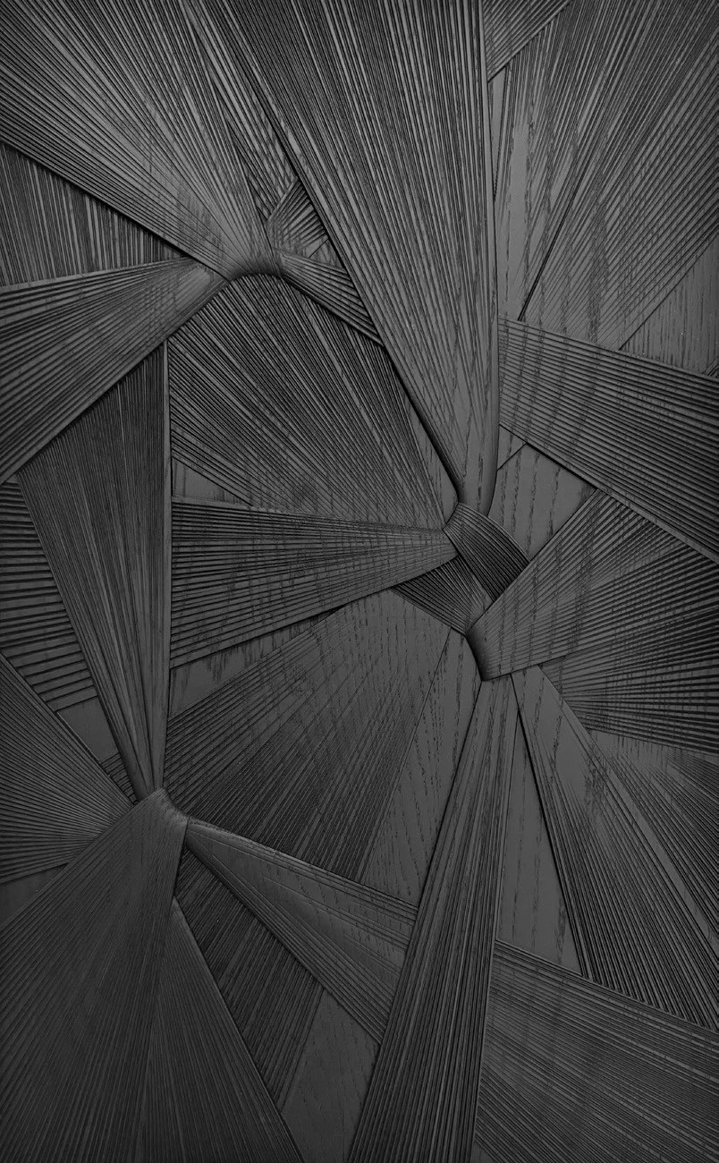 PureVeneer Ribbon Flow carved veneer sculptural wall panel