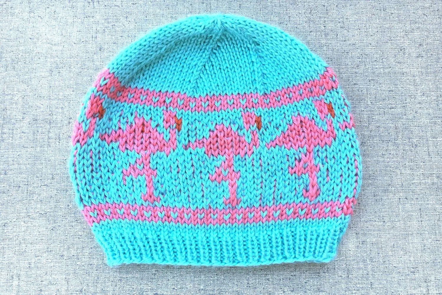 Pink Flamingo Hat Knitting Pattern by 