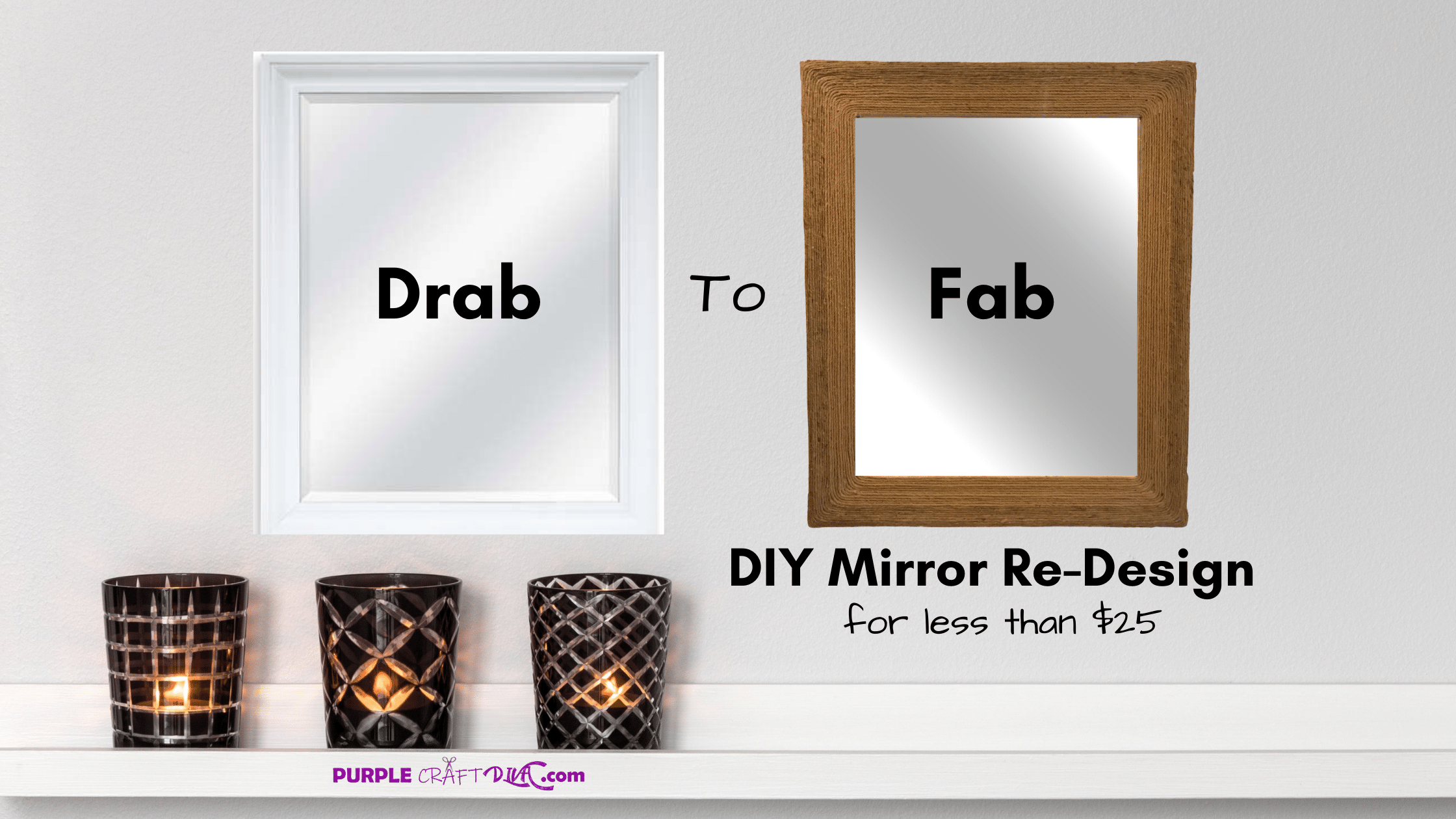 Simple DIY Mirror Re-Design- From Drab to Fab ⋆ Purple Craft Diva, image size:2240x1260