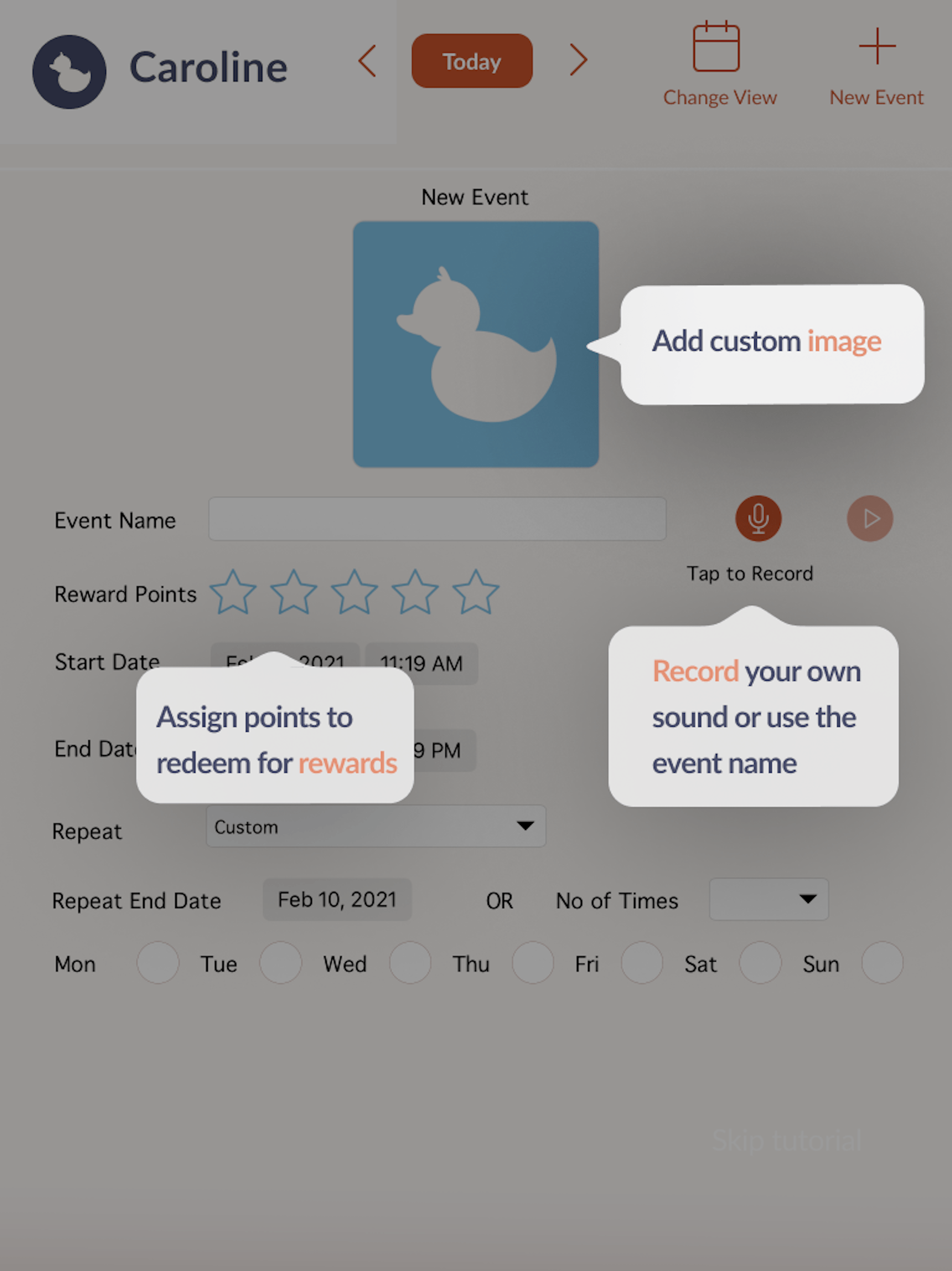 Day2Day Calendar Add Event