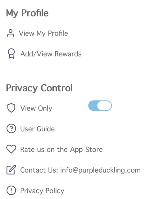 The Day2Day menu with the View Only switch turned on under Privacy Control.