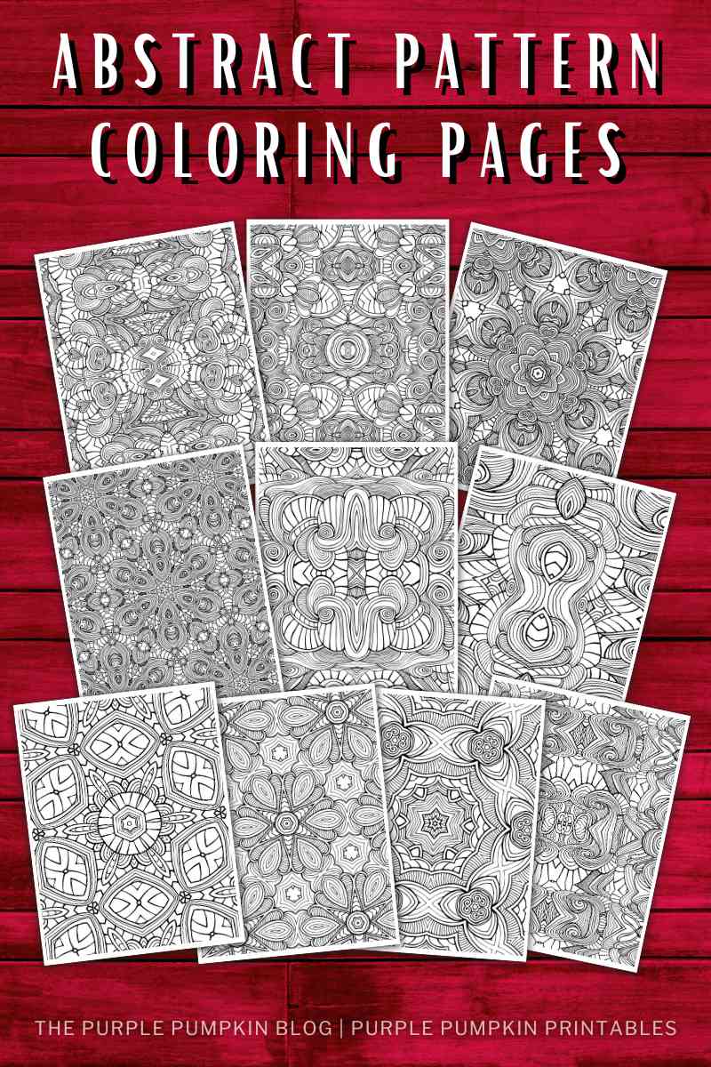 10 abstract pattern coloring pages