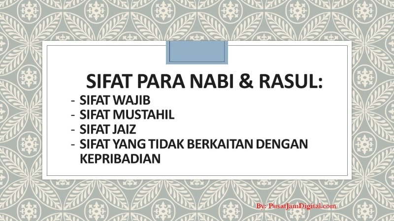 Sifat Para Nabi dan Rasul