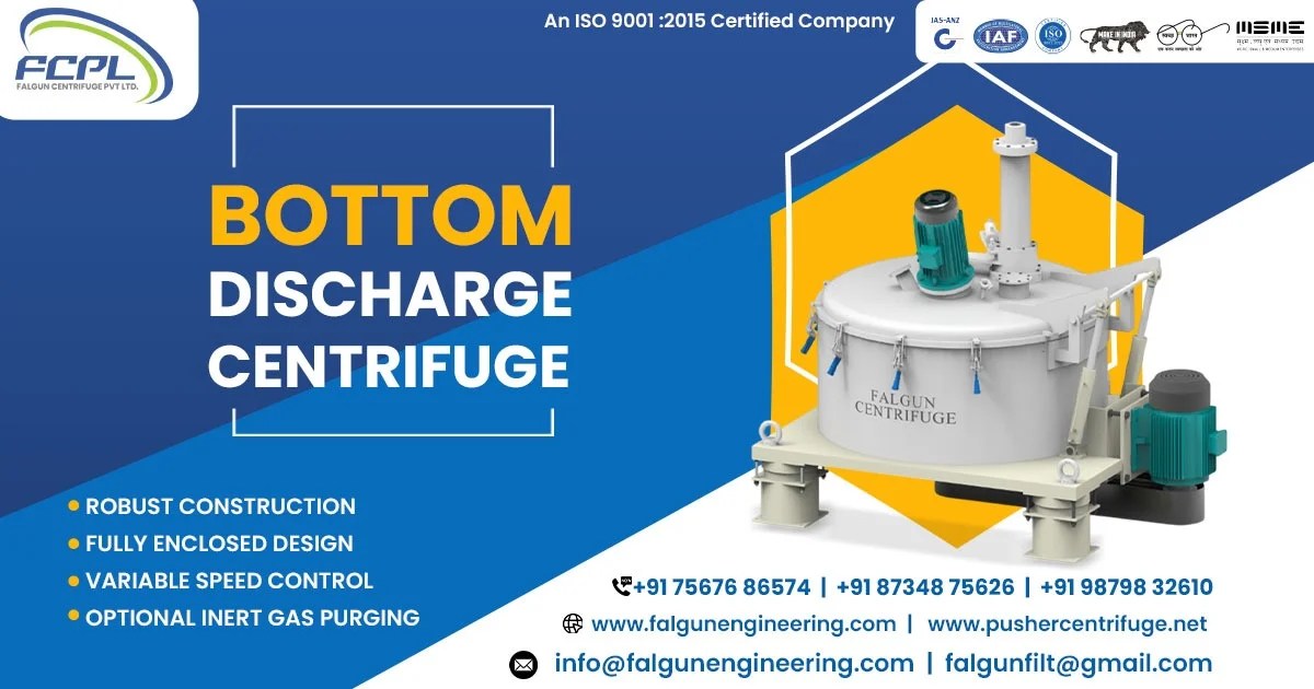 Bottom Discharge Centrifuge Machine in Mumbai