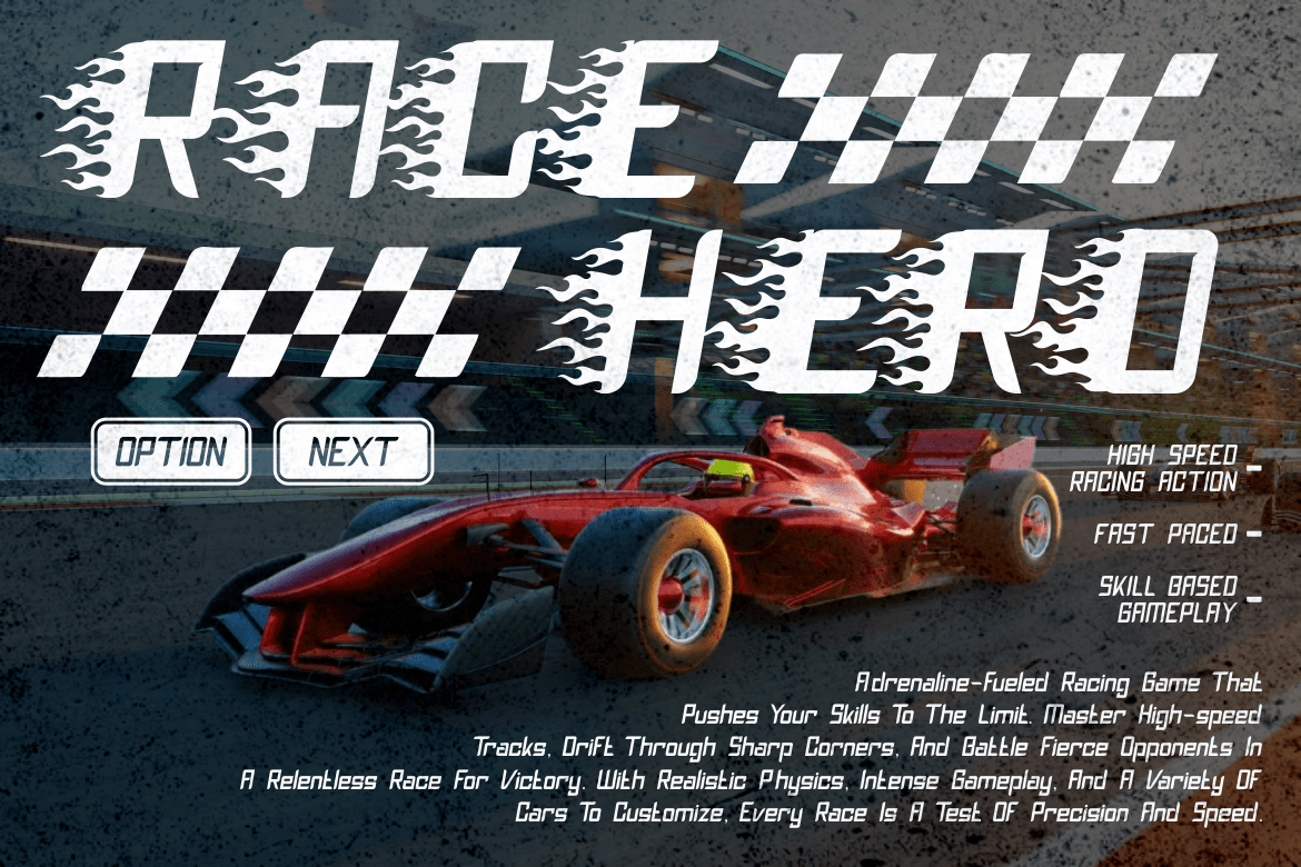 INFERNO RACERS RACE FONT 2