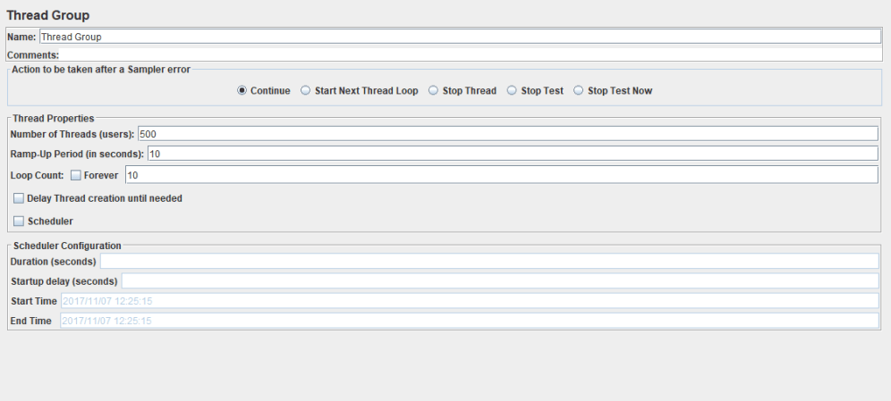 Thread Group Setting