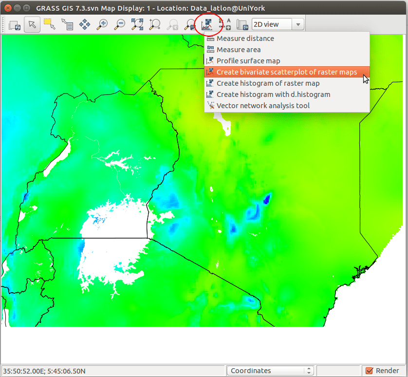 Open the bivariate scatterplot