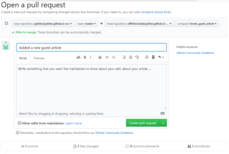 Pull request