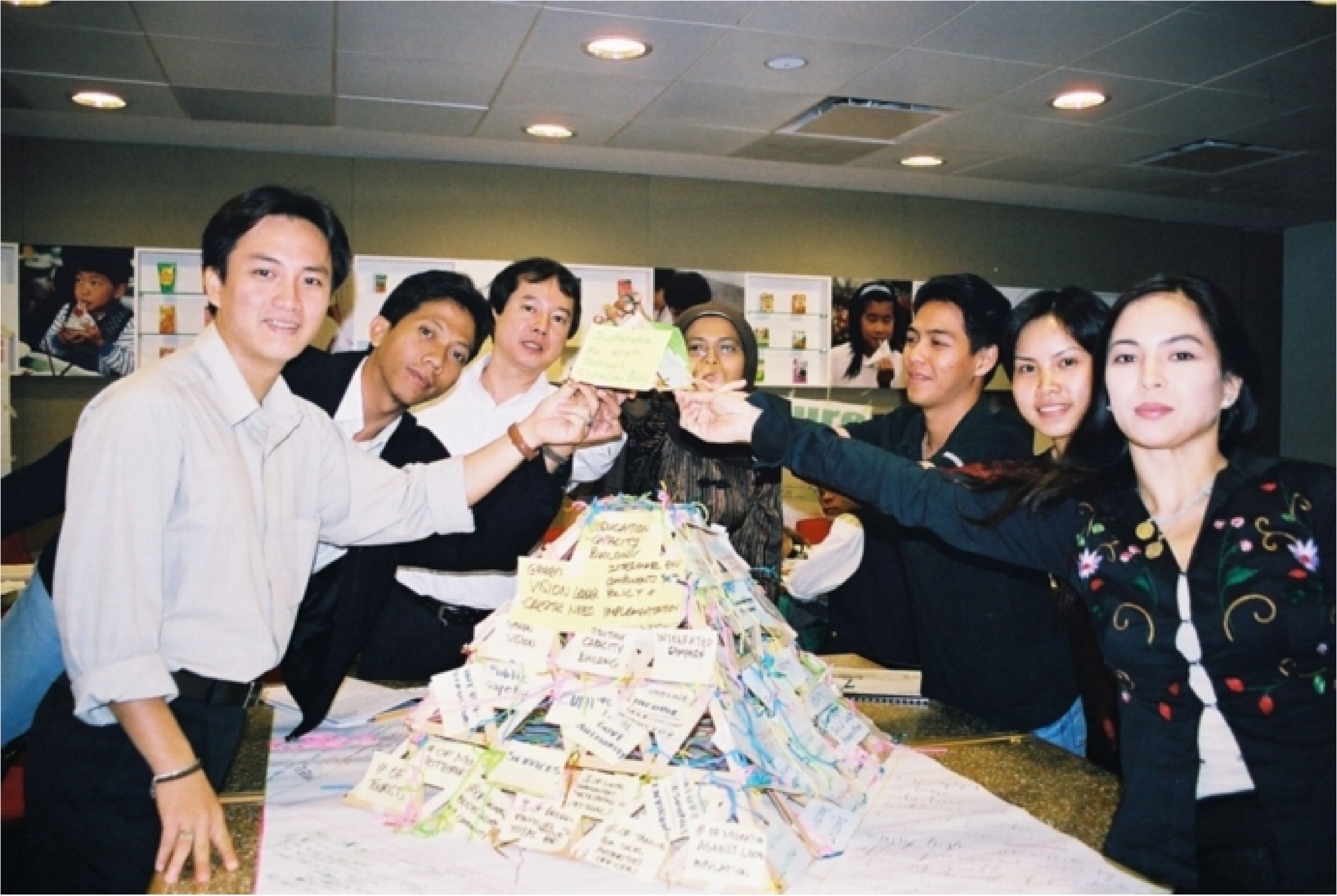 Asian media professionals at one of the first Pyramid workshops, 2002