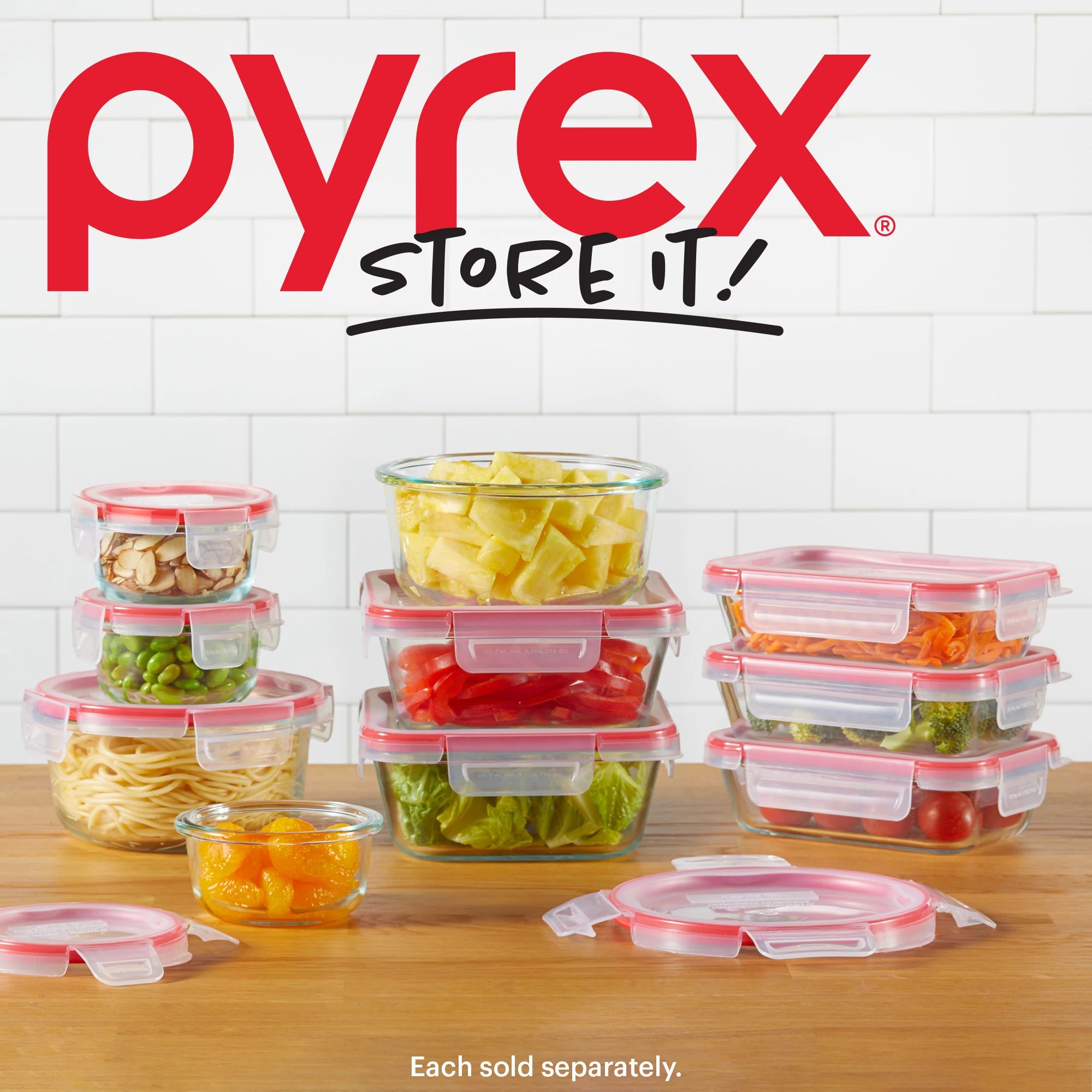 Pyrex FreshLock 8-piece Rectangular Glass Storage Set - Image 6