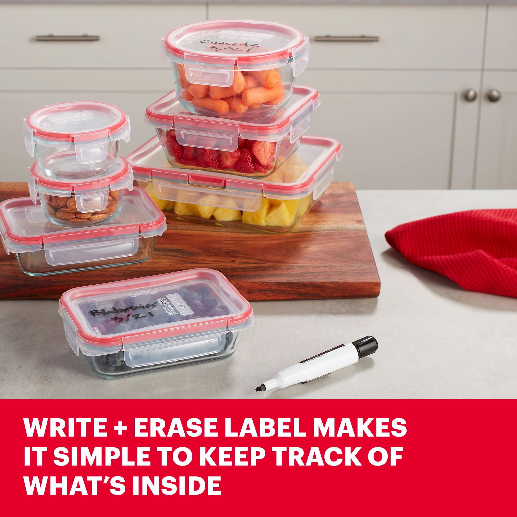 Pyrex FreshLock 14-piece Mixed-Size Glass Storage Set - Image 4