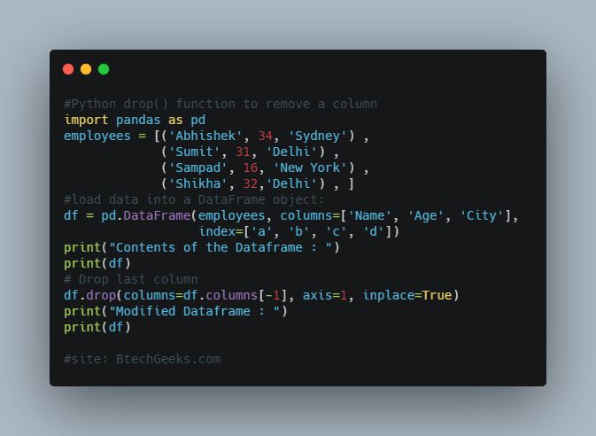How To Remove The Last Column From A Dataset Using Python S Pandas In - Premium City Picture Gallery - Retina
