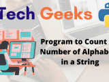 Python Program To Count The Number Of Alphabets In A String Python
