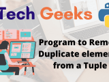 Python Program To Remove Duplicate Elements From A Tuple Python Programs