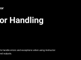 Error Handling Instructor