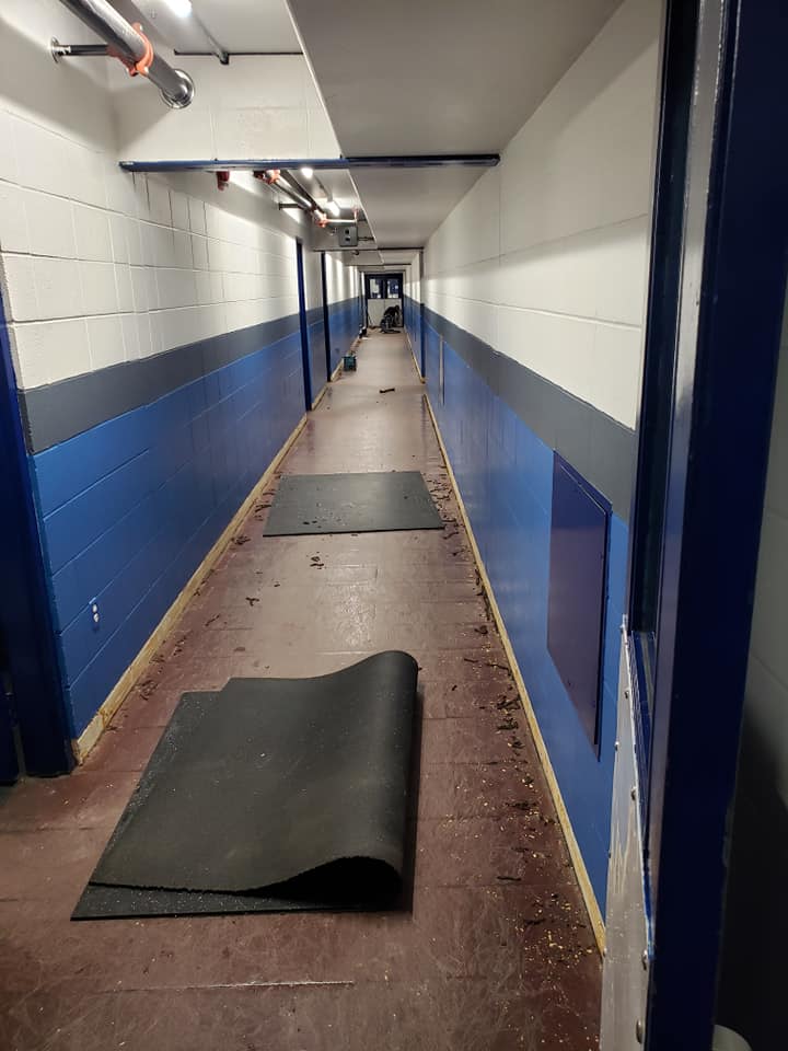 Python Contracting installing new mats at Vern Poffenroth Memorial Centre
