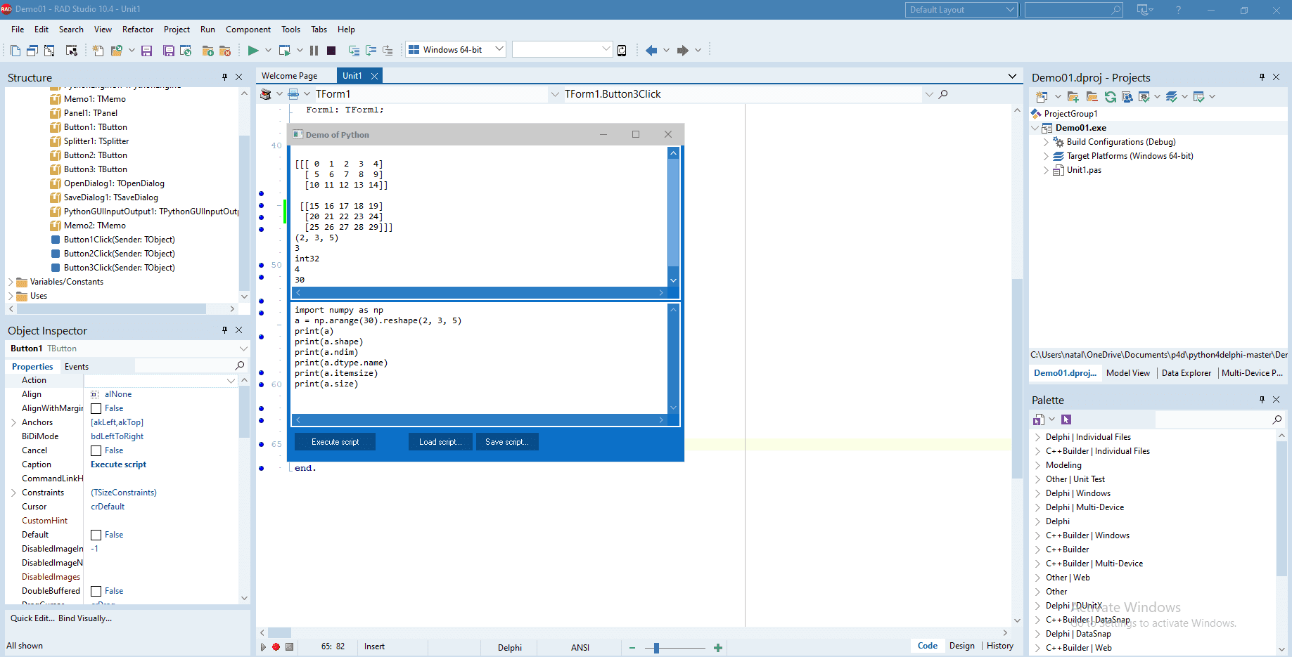 Build A Numpy Library Python GUI In A Delphi Windows GUI App