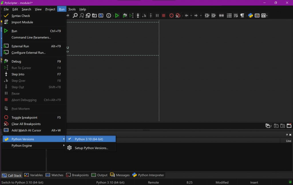 10 Things Everyone Hates About the Popular Python Tools. The PyScripter IDE showing the Python version.