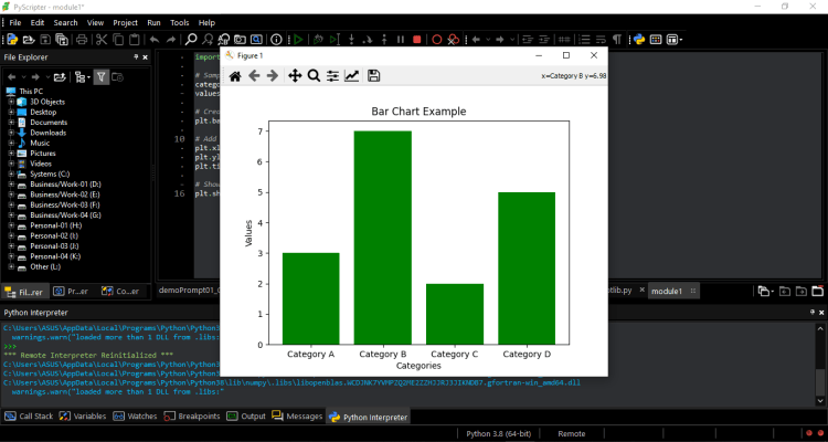 How To Make More Than 20 ChatGPT Prompts Work With Python GUI Builders And Matplotlib Library   bar chart example