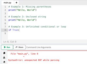SyntaxError: Unexpected EOF While Parsing - Python Guides