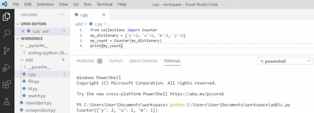 Python Counter Detailed Tutorial Python Guides -2 x10 common_element counter1most_common2 The dictionary will be sorted as per the most common element first followed by next. Python Counter Detailed Tutorial Python Guides 30Python Program for Counting Sort.