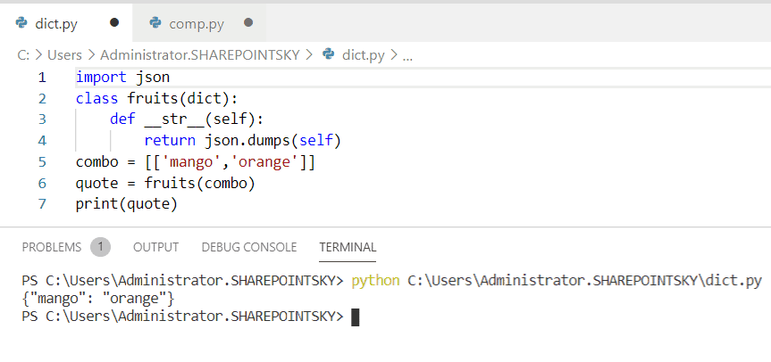Python dictionary to JSON quotes