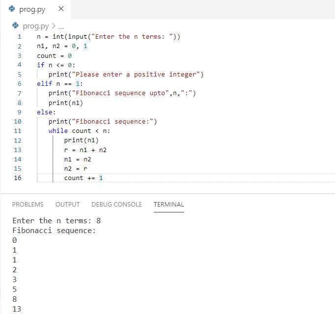 Write A Program To Print Fibonacci Series Upto N Terms In Python Pdf - 4K Space Pictures for Desktop