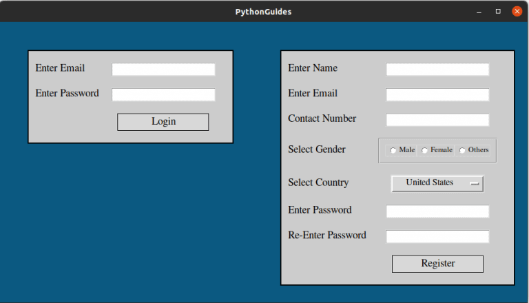Registration Form In Python Using Tkinter + Login Page In Python ...