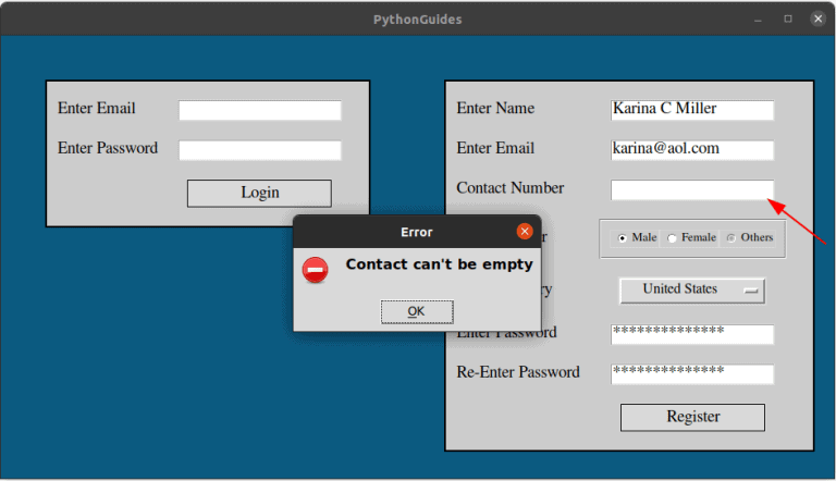 Registration Form In Python Using Tkinter + Login Page In Python ...