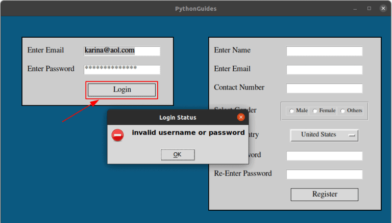 Registration Form In Python Using Tkinter + Login Page In Python ...