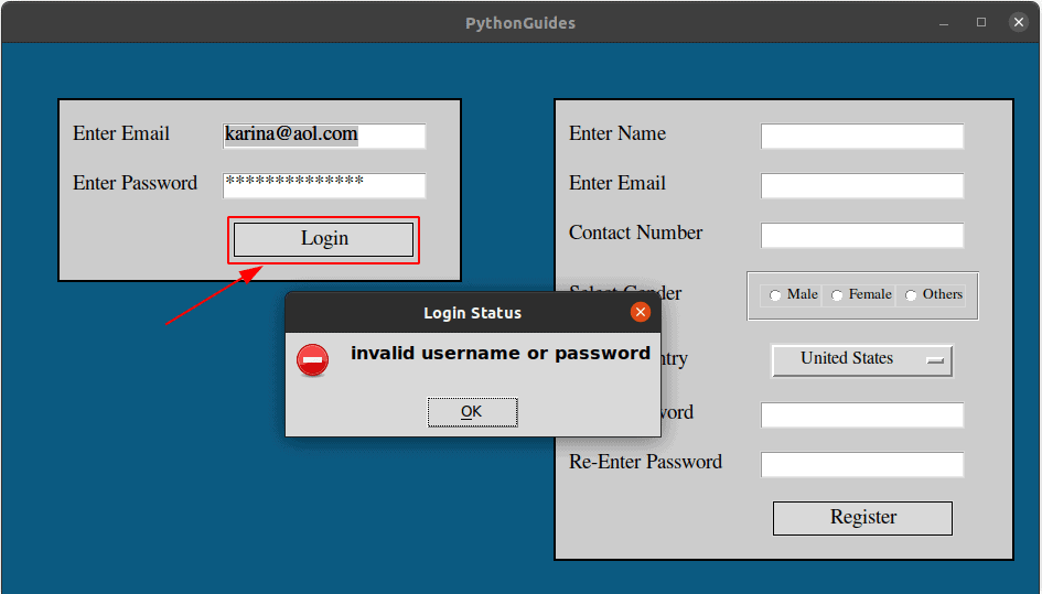 Registration Form In Python Using Tkinter + Login Page In Python ...