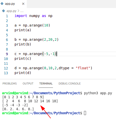 Python NumPy Arange + Examples - Python Guides