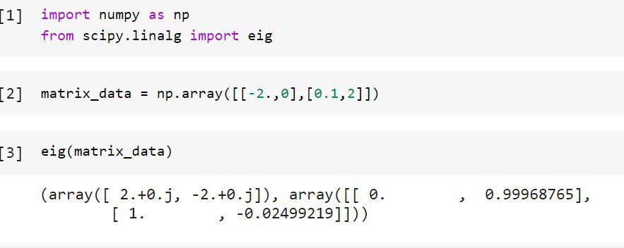 Python Scipy Eigenvalues and Eigenvectors Python Scipy Eigenvalues and Eigenvectors