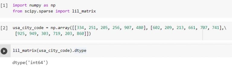 Working With Python Lil_Matrix Scipy - Python Guides