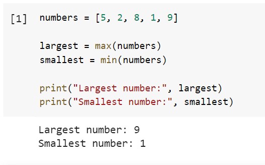 Find Largest and Smallest Number in Python Without List Using min and max