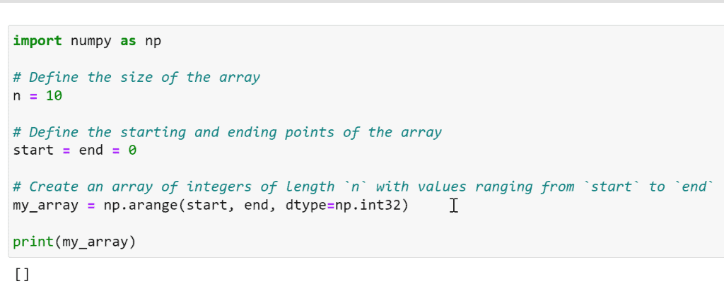 Create empty array Python