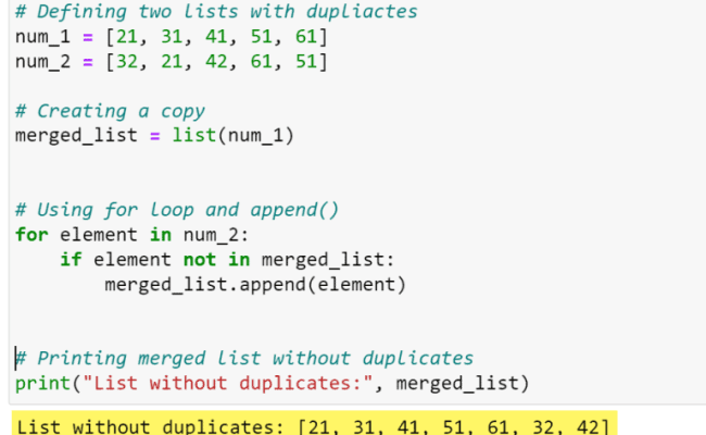 Python Merge Two Lists Without Duplicates - Python Guides