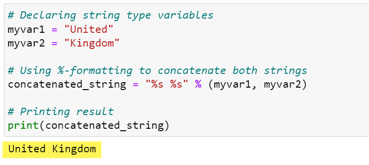concatenate strings in python