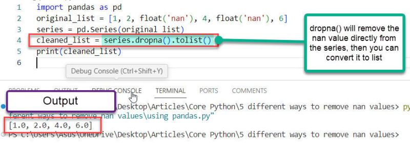 5 Easy Ways In Python To Remove Nan From List Python Pool - Premium Geometric Wallpaper Gallery - HD