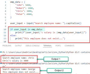 Python Dict Contains Key using in operator Python Dict Contains Key using in operator