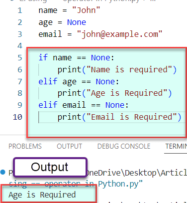 Python None Check Using Operator Python None Check Using == Operator