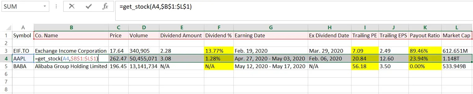 Extract/Scrape financial data from websites using Excel & Python ...