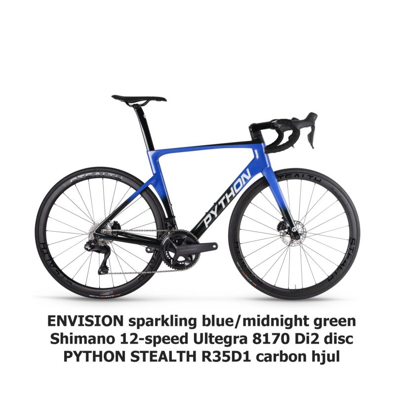 Python Envision 12 Speed Ultegra R8170 Di2 Disc Blue Green Pythonpro - Premium City Background Gallery - 8K