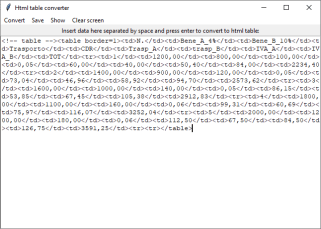 Create and HTML table with Python and tkinter – python programming