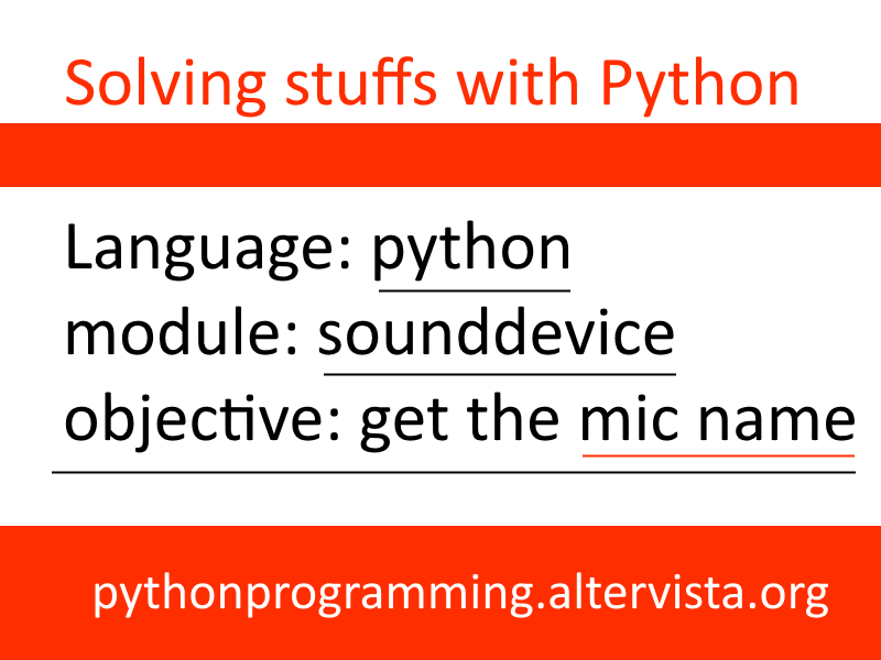 Get windows devices names with python and sounddevice python programming